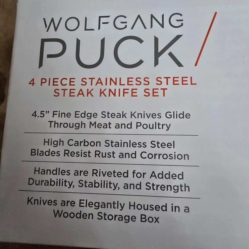 Steak knives set 4 pc Box Wolfgang Puck New